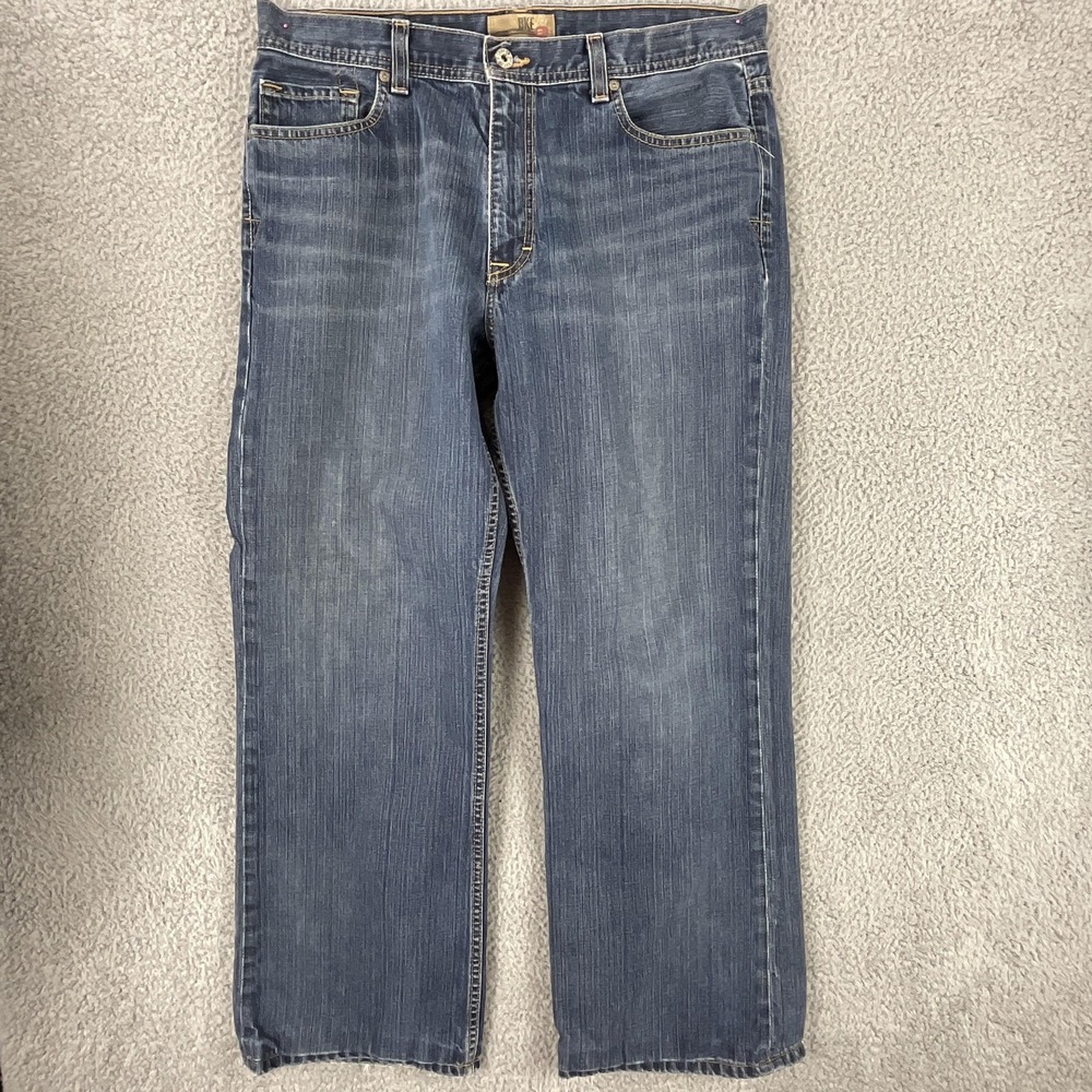 BKE Tyler 3 Jeans Mens 36x29 Blue Straight Regular Medium Wash Distressed